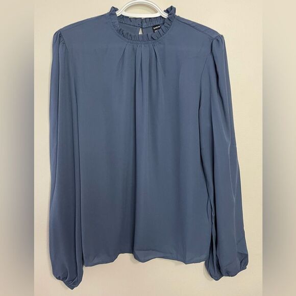 SHEIN Women’s Frilled Neck Lantern Sleeve Blouse Top. Size Large. NWT - Picture 3 of 14